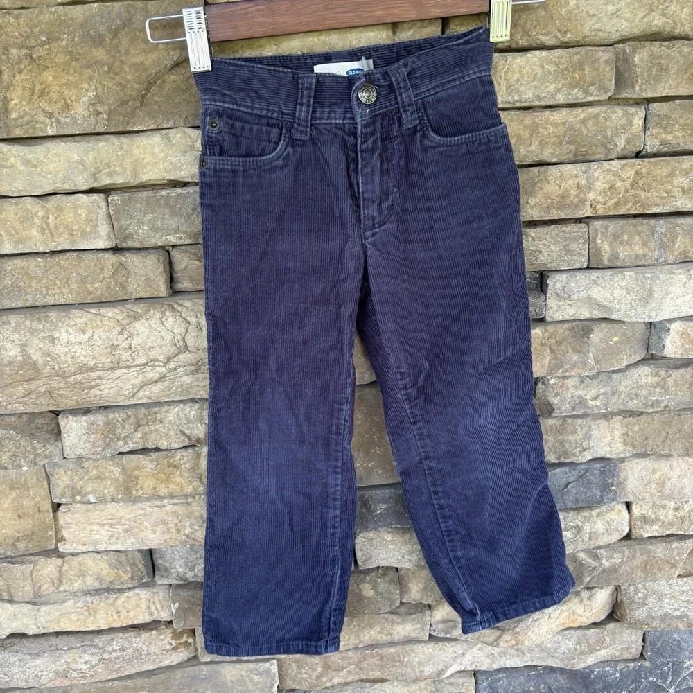 Old Navy Blue‎ Corduroy Navy Straight Leg Pants Boys 3T Toddler